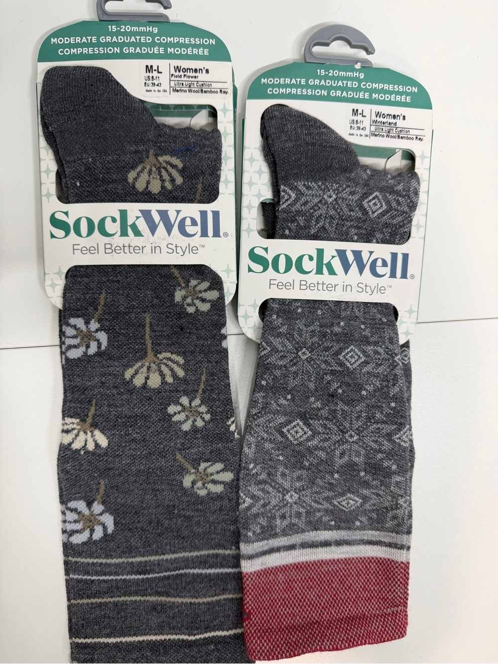 NWT Sockwell Women’s M/L 15-20 mmHg Compression Socks – 2 Pairs